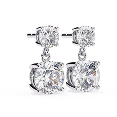 Cushion Diamond Stud Earrings 4-Prong Basket Setting