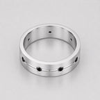 1 Carat Round Cut Black Diamond Groove Men's Wedding Ring