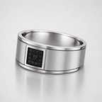Round Cut Black Diamond Men's Wedding Band