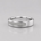 1.1 ct Round Cut Lab Grown Diamond 14K White Gold Pave Ring For Him