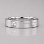 Lab Grown Princess Cut Single Diamond Mens Ring