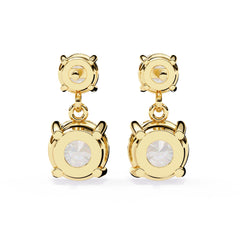 Cushion Diamond Stud Earrings 4-Prong Basket Setting