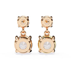 Cushion Diamond Stud Earrings 4-Prong Basket Setting