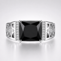 4 Carat Radiant Cut Black Diamond Statement Ring For Men