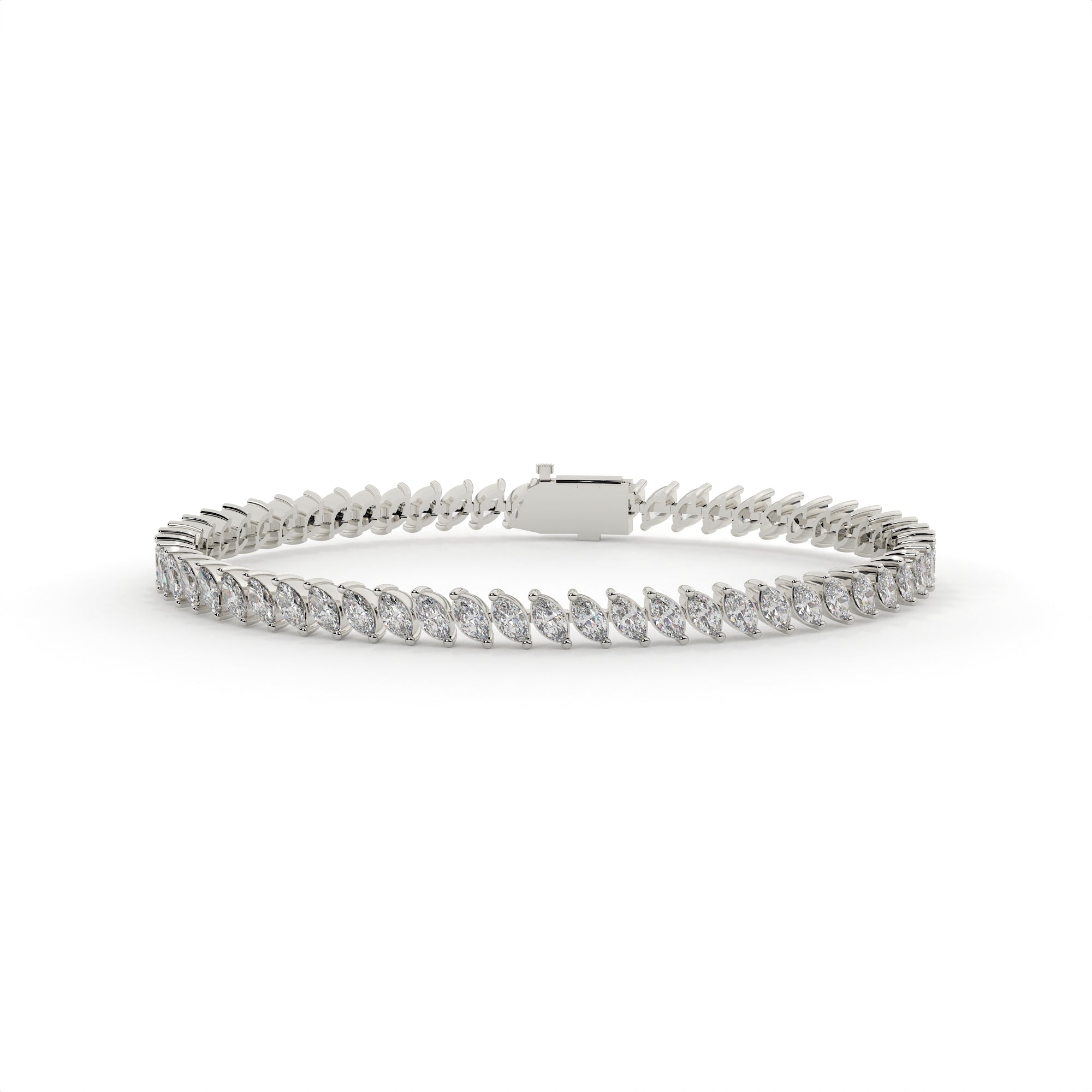 white gold bracelet on a white background