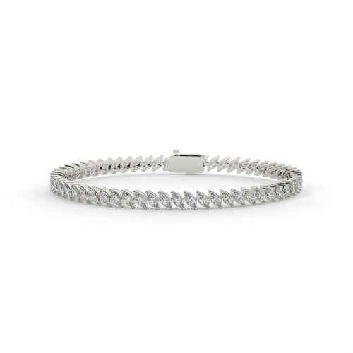 white gold bracelet on a white background