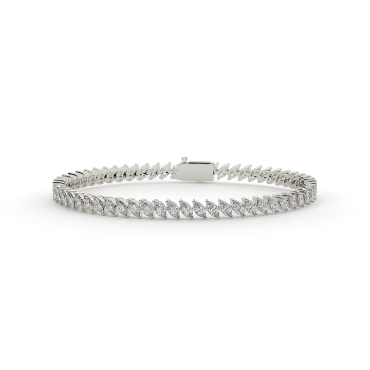 white gold bracelet on a white background