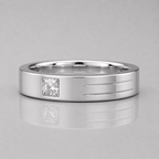 0.5 Carat Lab Grown Princess Cut Single Diamond Mens Ring
