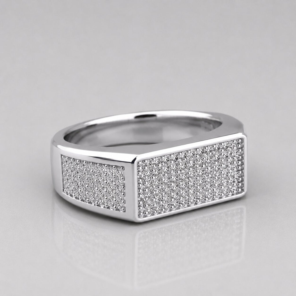 0.83 ct Classic Round Cut Lab Grown Diamond Mens Signet Ring