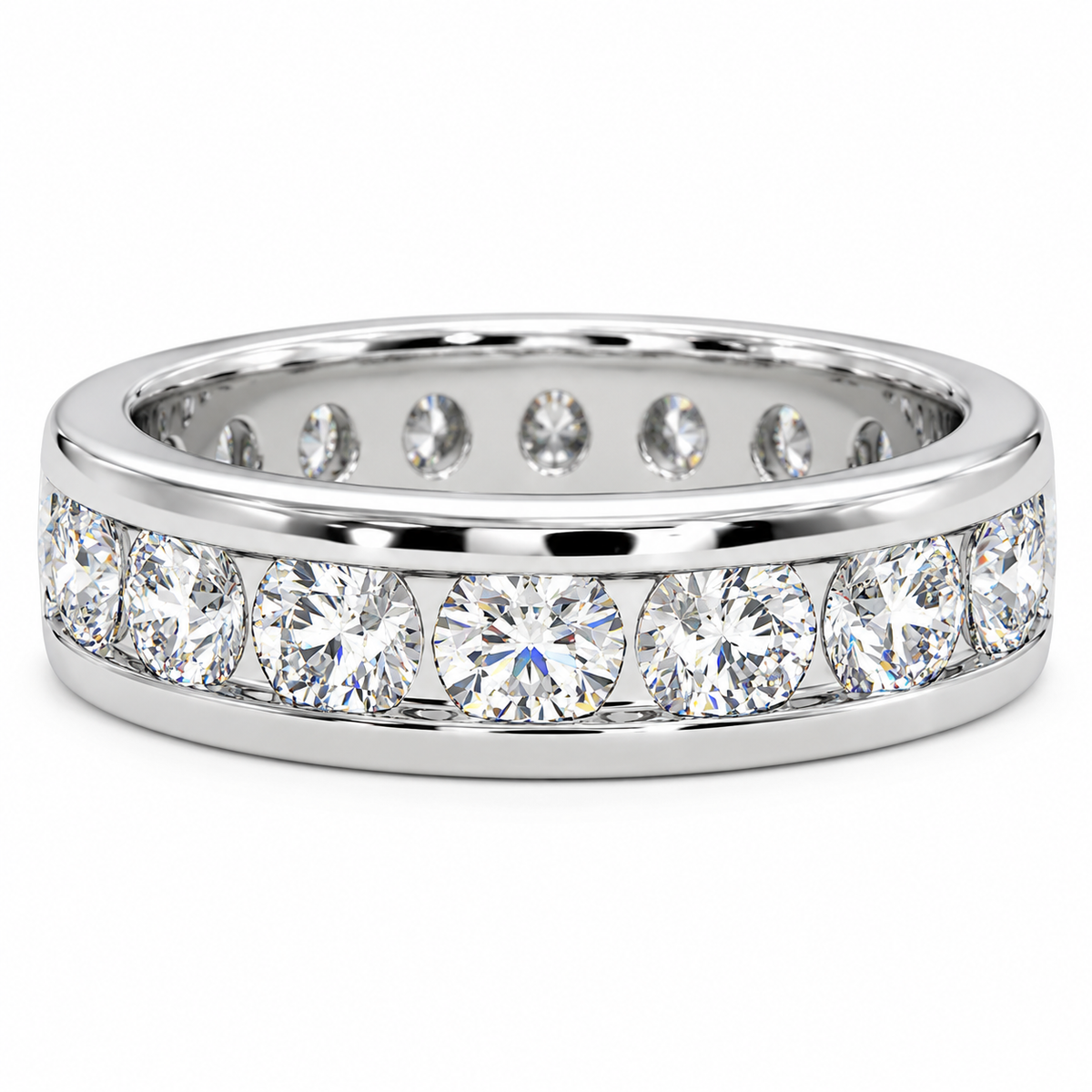 5 Carat Round Cut Lab Grown Diamond Wedding Band For Men