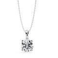 0.80 Carat Classic Round Cut Lab Grown Diamond Gold Chain Pendant
