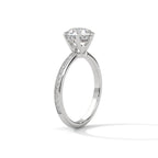 Round Diamond Solitaire Ring With Accent Setting
