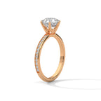Round Diamond Solitaire Ring With Accent Setting
