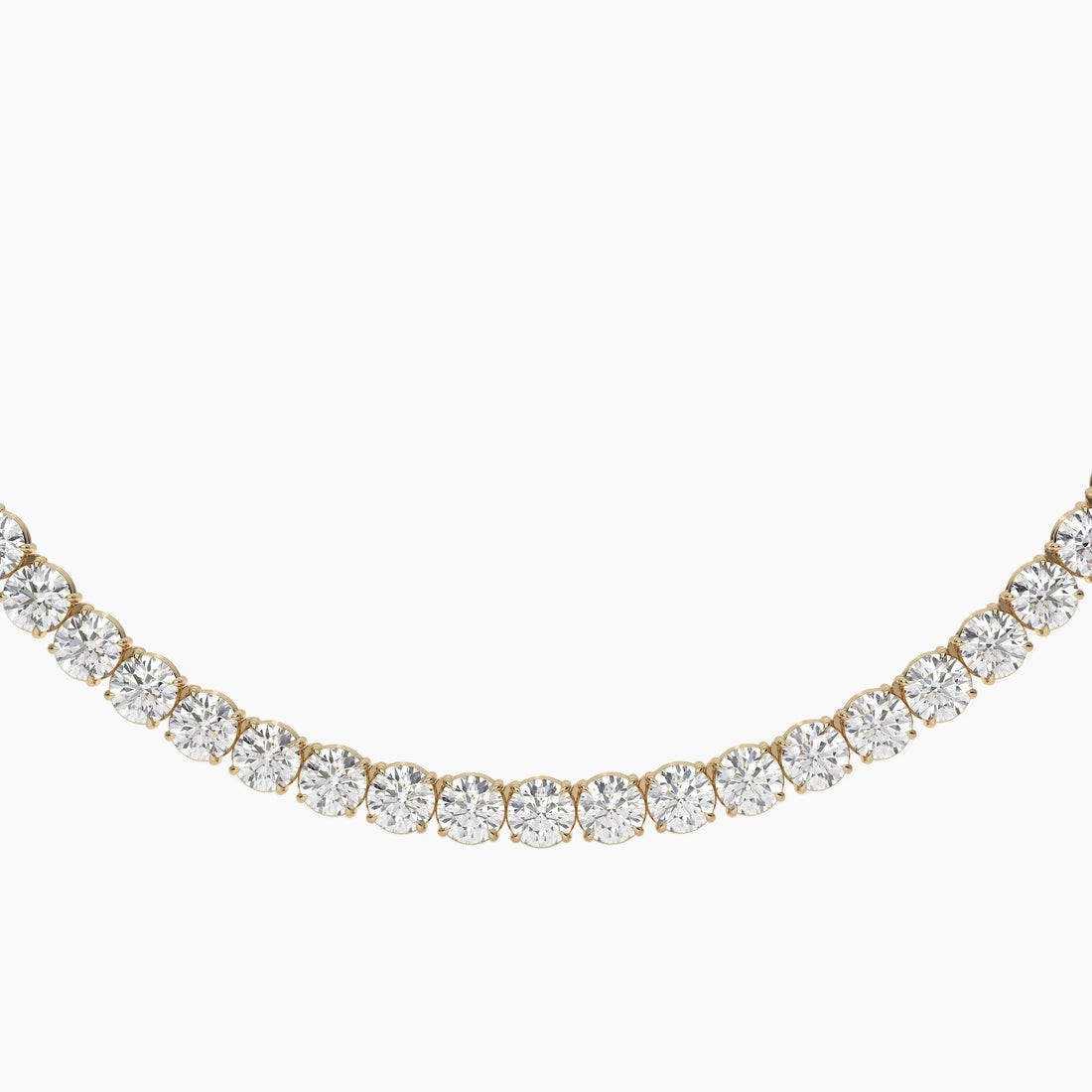 Diamond necklace on a white background