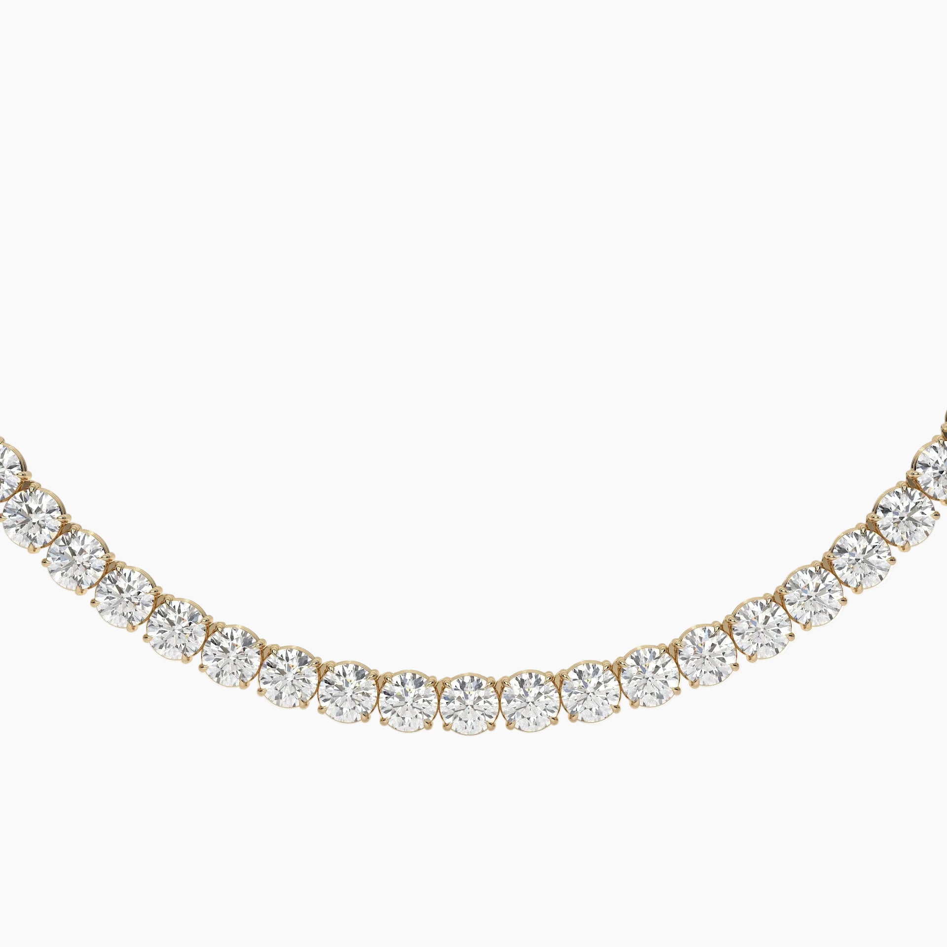 Diamond necklace on a white background