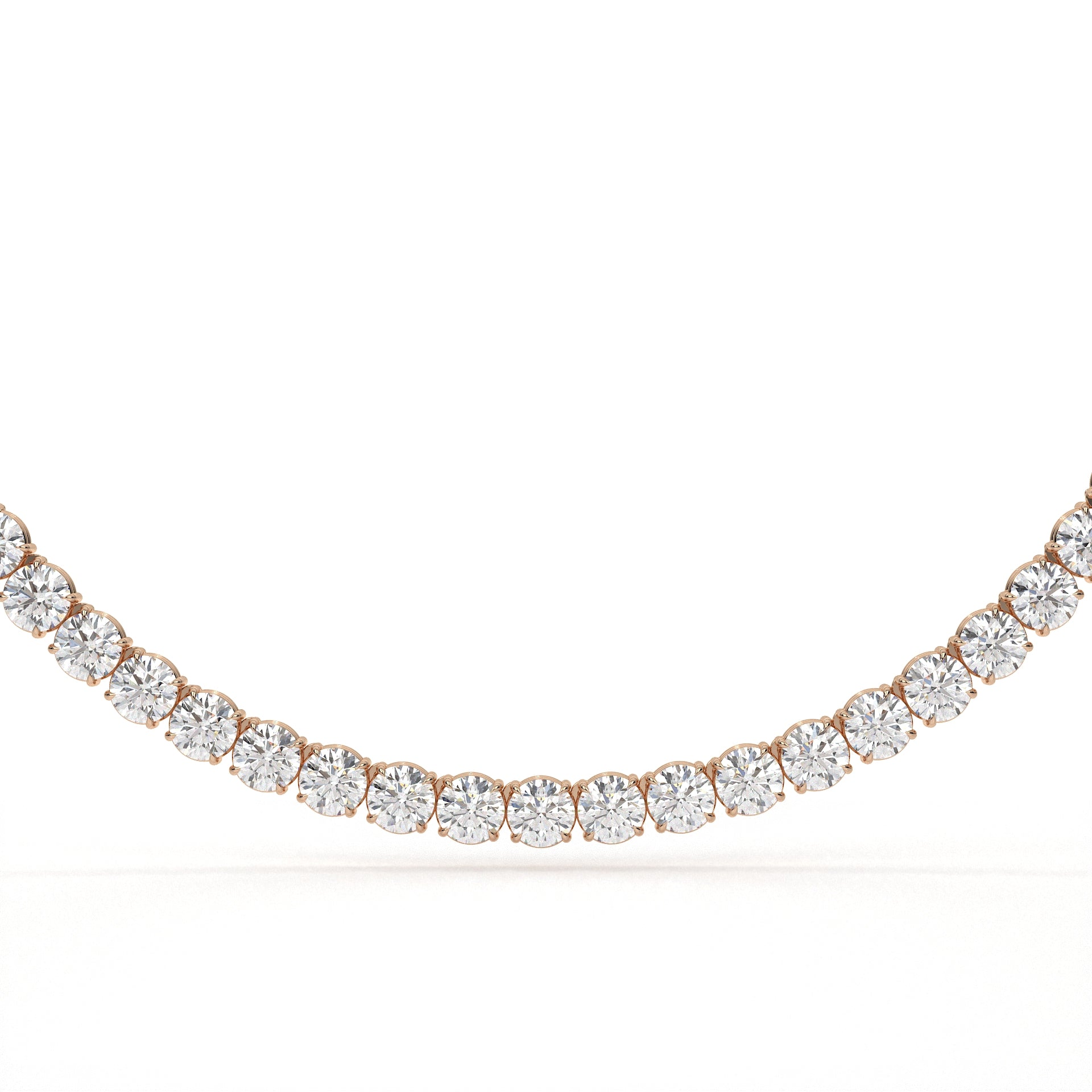 Diamond necklace on a white background