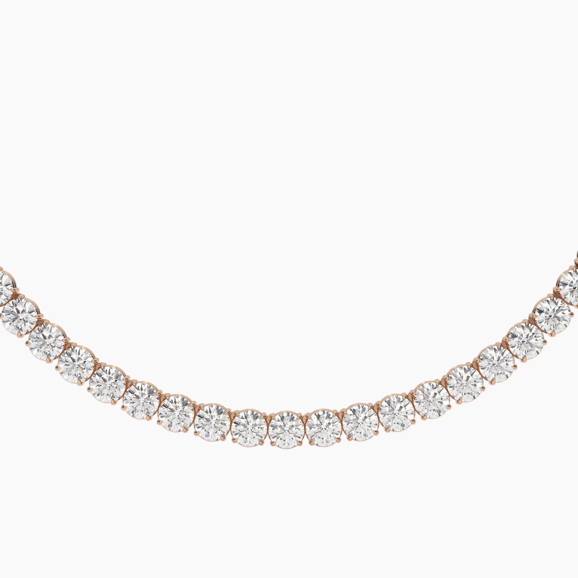 Diamond necklace on a white background