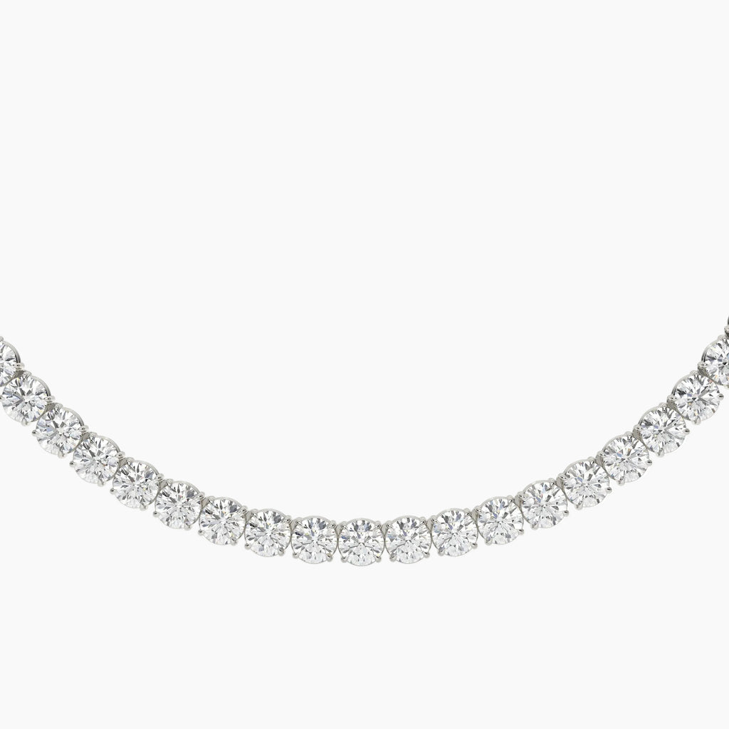 Diamond necklace on a white background