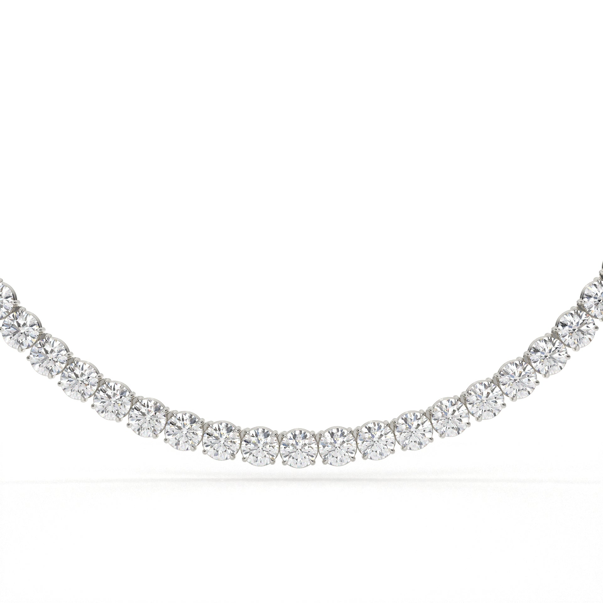 Diamond necklace on a white background