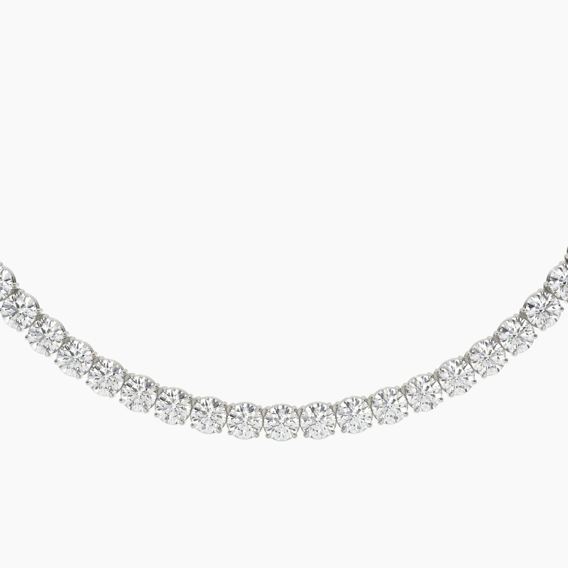 Diamond necklace on a white background