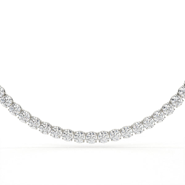 Diamond necklace on a white background