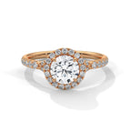 1 Carat Round Lab Diamond Halo Engagement Ring
