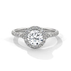 1 Carat Round Lab Diamond Halo Engagement Ring