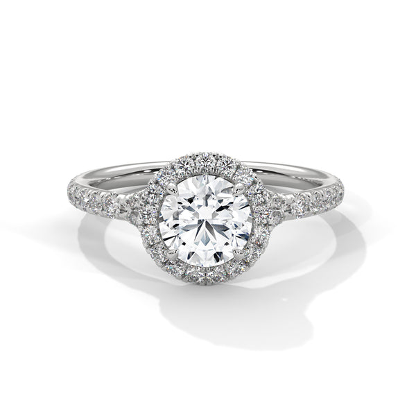 1 Carat Round Lab Diamond Halo Engagement Ring