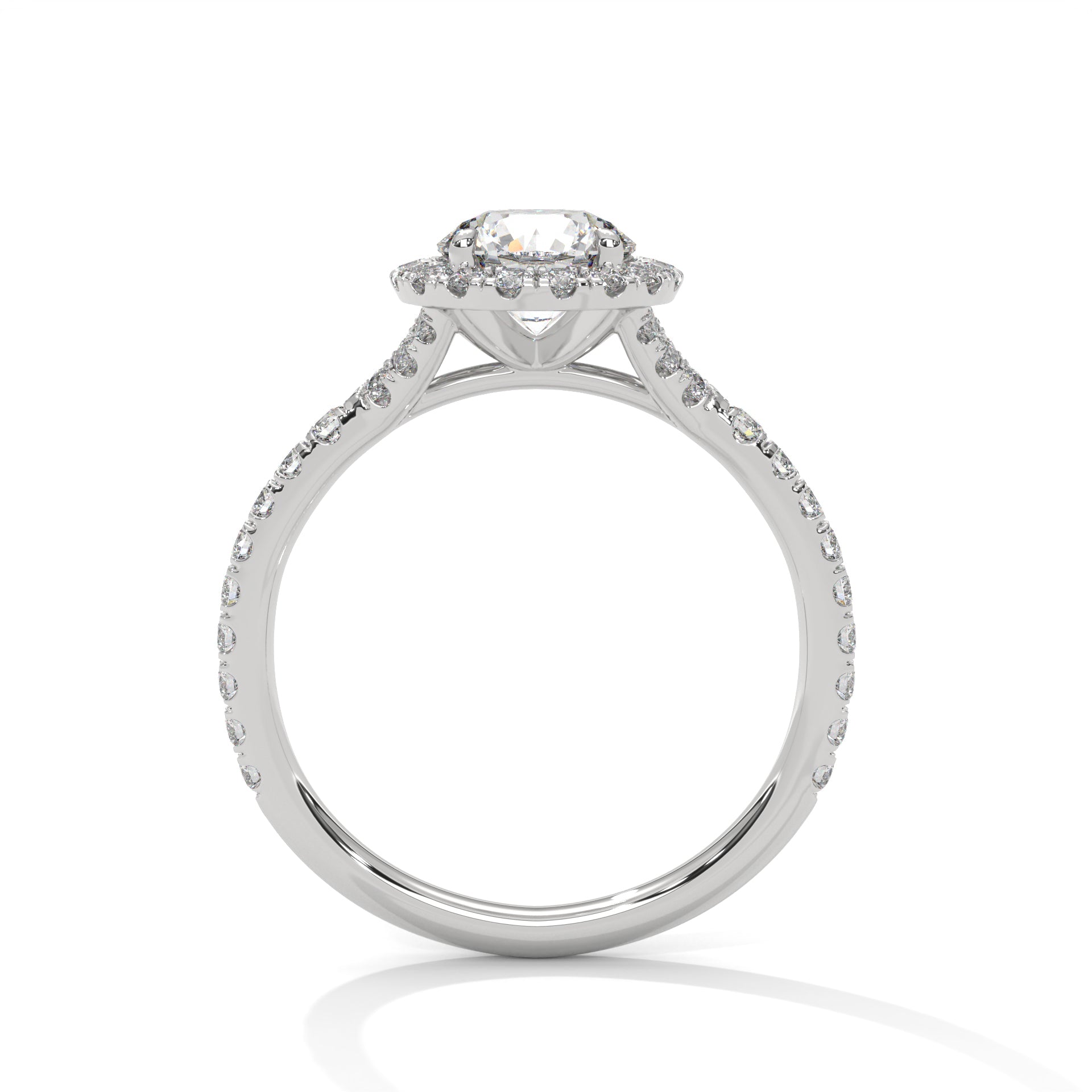 1 Carat Round Lab Diamond Halo Engagement Ring