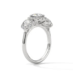 Round Cut Lab Diamond Three Stone Engagement Ring