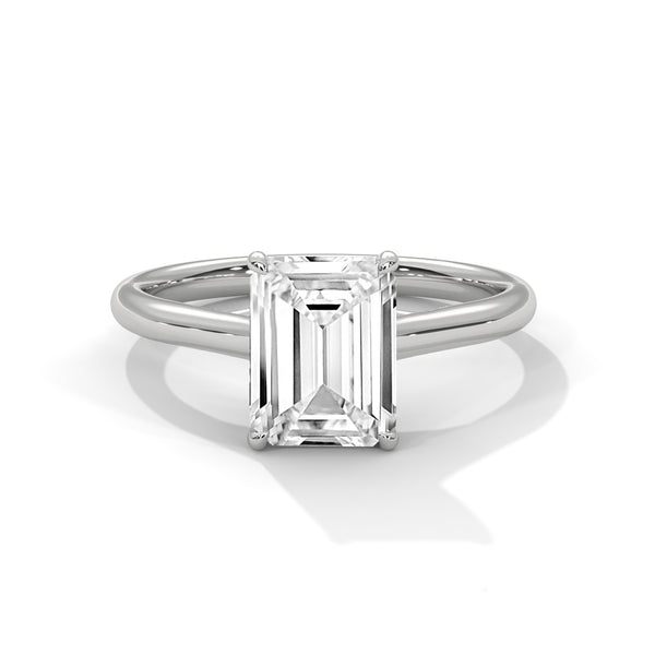2 Carat Emerald Diamond Solitaire Ring