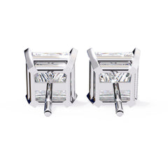Princess Cut Stud with V Prong Setting