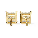 Princess Cut Stud with V Prong Setting