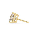 Princess Cut Stud with V Prong Setting