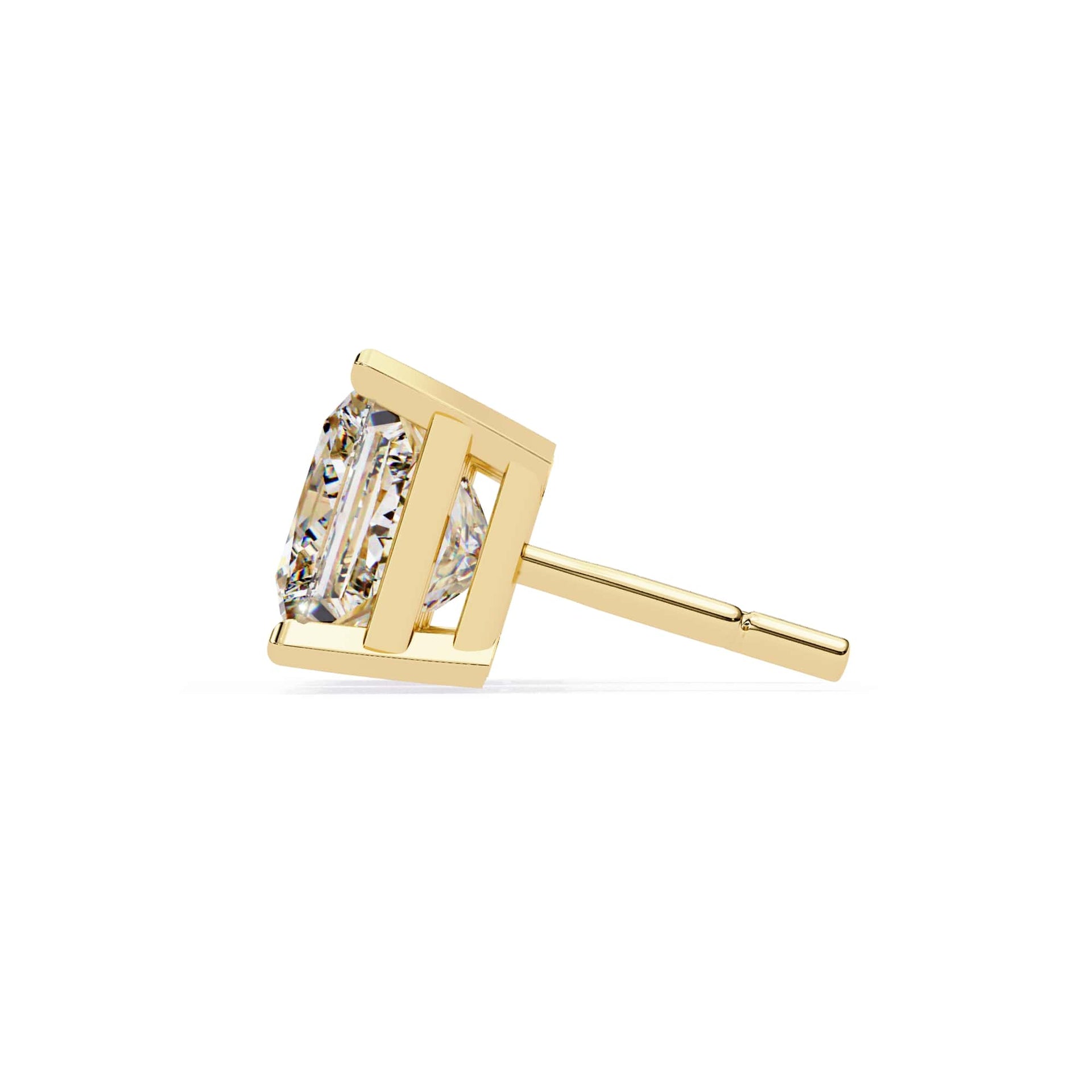 Lab Grown Princess Cut Diamond Stud with V Prong