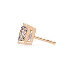 Princess Cut Stud with V Prong Setting