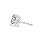 Princess Cut Stud with V Prong Setting