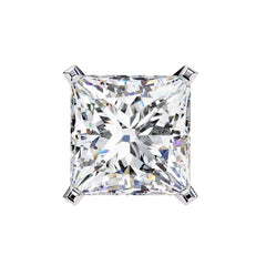 Princess Cut Stud with V Prong Setting