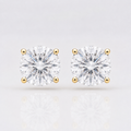 6 Carat Round Cut Lab Grown Diamonds Stud Earrings