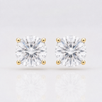 6 Carat Round Cut Lab Grown Diamonds Stud Earrings