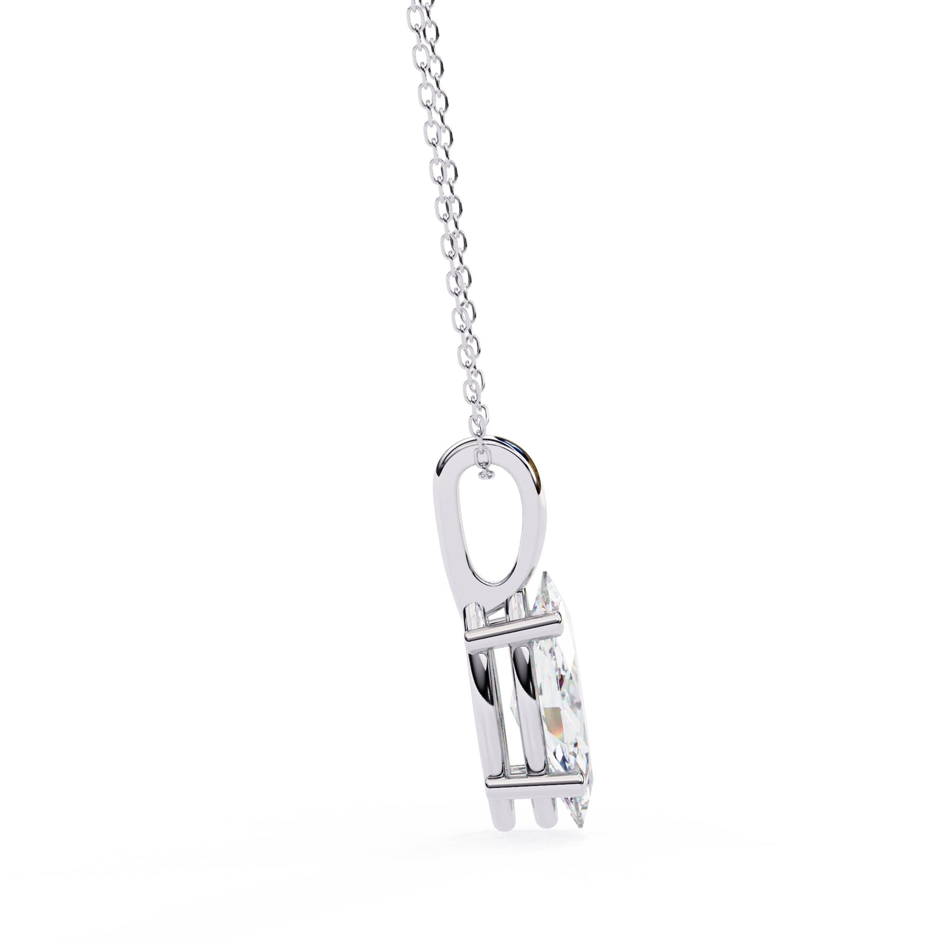 Marquise Lab Diamond Solitaire Pendant