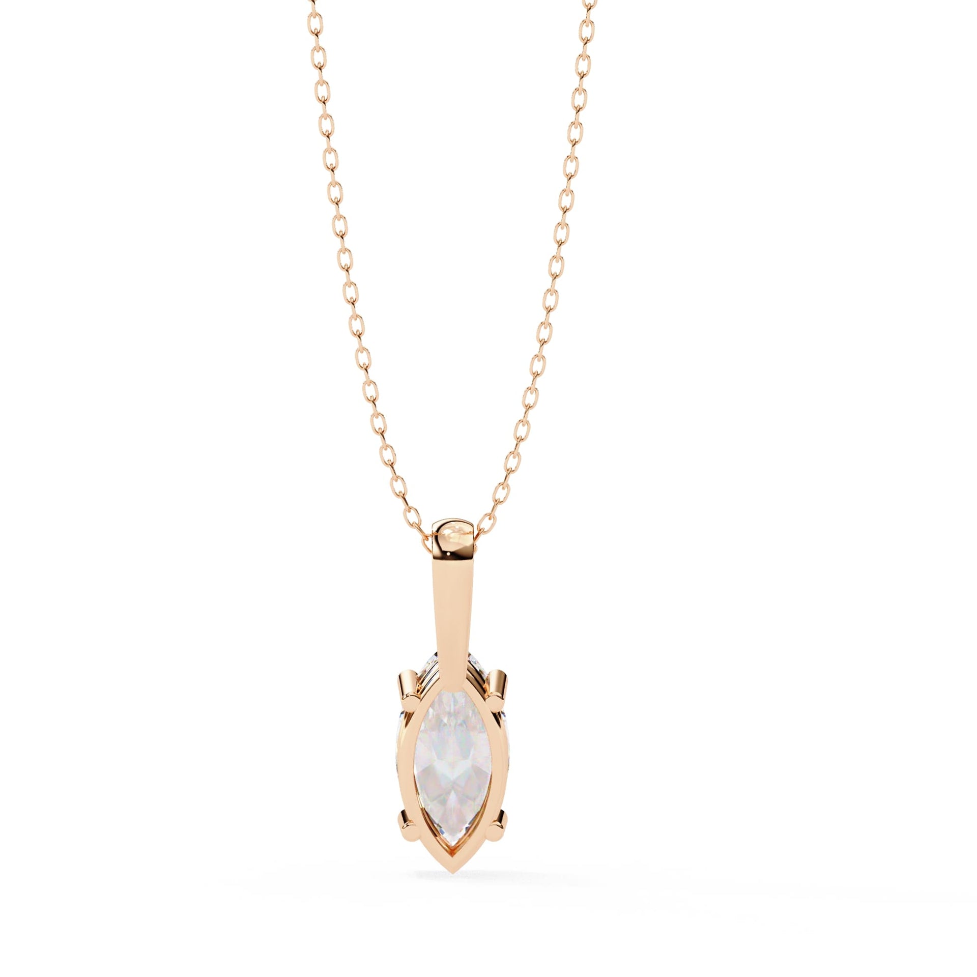 Marquise Lab Diamond Solitaire Pendant