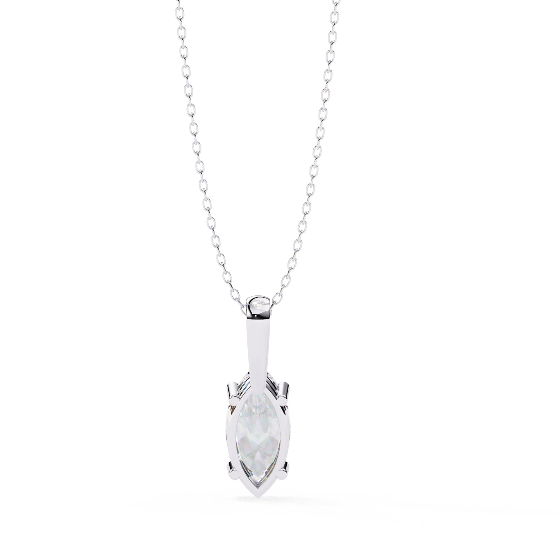 Marquise Lab Diamond Solitaire Pendant