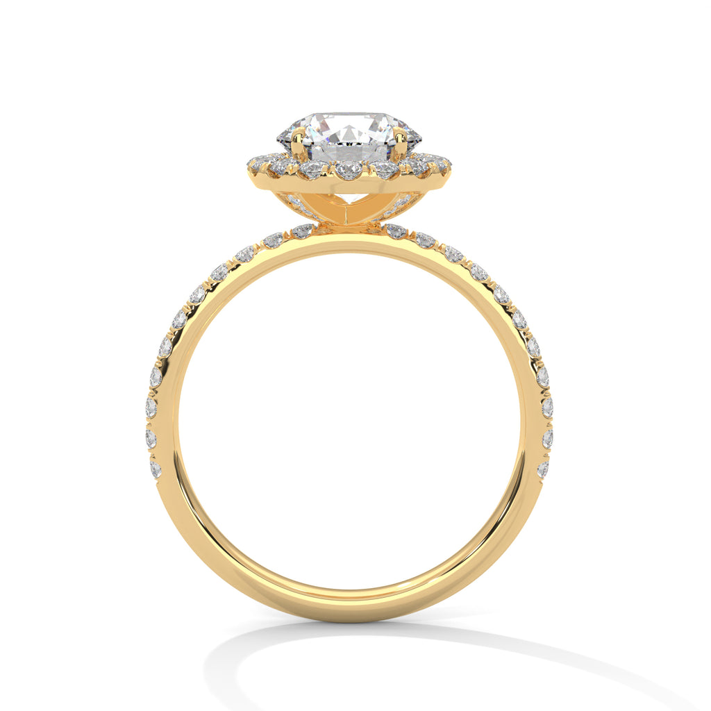 Round Diamond Halo Solitaire Engagement Ring