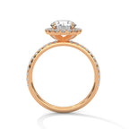 Round Diamond Halo Solitaire Engagement Ring