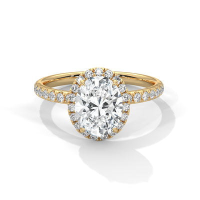 Oval Cut Lab Grown Diamond Halo Engagement Ring (R)