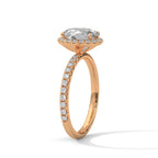 Oval Cut Lab Diamond Halo Solitaire Ring