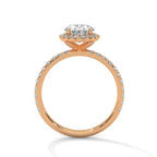 Oval Cut Lab Diamond Halo Solitaire Ring