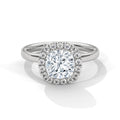 Cushion Cut 2 Carat Lab Diamond Halo Engagement Ring