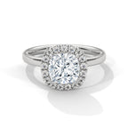 Halo  Cushion Cut Lab Diamond Engagement Ring